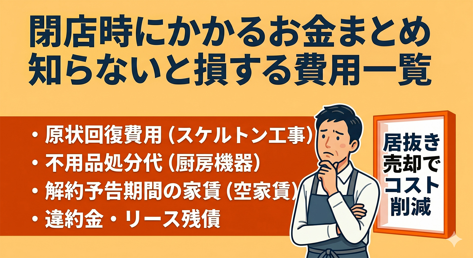 閉店時にかかるお金まとめ｜知らないと損する費用一覧と撤退コストを抑える秘策