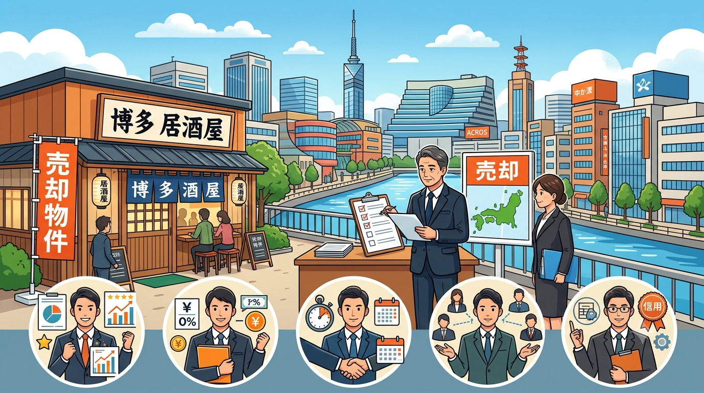 福岡の店舗居抜き売却業者の選び方|比較すべき5つのポイントと注意点